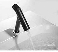 Смеситель для умывальника для ванны однорычажный кран горизонтальный монтаж WanFan Черный, Латунь "Kg"