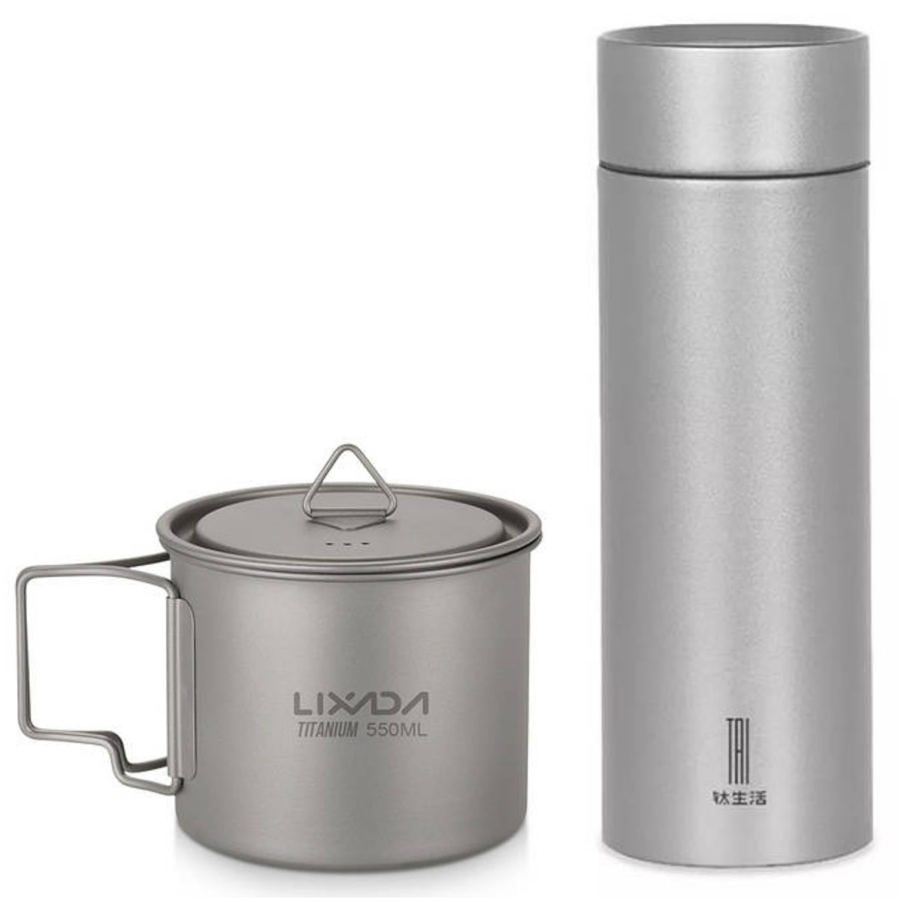 Термос TAI 550ml + чашка Lixada 550ml з титану, фото 1