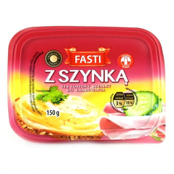 Сыр плавленый с ветчиной Fasti Z Szynka 150г Польша - фото 1 - id-p1858372120