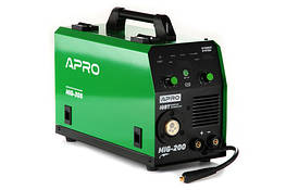 Зварювальний напівавтомат інверторний APRO MIG-200, 20-200А, ял.5 мм, н.0.8-1мм 5 кг 2.5+1.5+3 мм