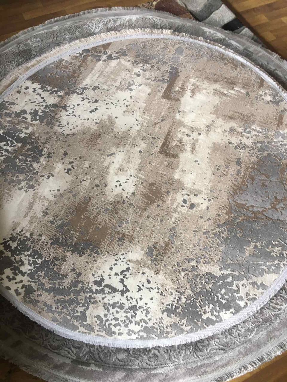 СУЧАСНИЙ КИЛИМ КРУГЛОЇ ФОРМИ LUXURY 06047A BEIGE-GREY, фото 1