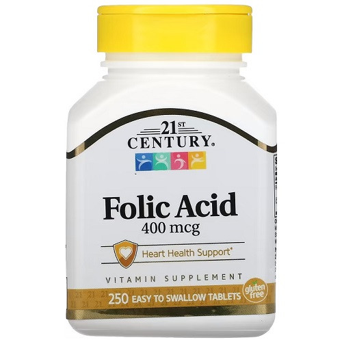 Вітаміни та мінерали 21st Century Folic Acid 400 mcg (250 таблеток.)