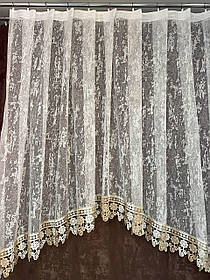 Готова фіранка, арка жакард Мрамур крем(3м. 4м. 5м.) (1,55) на (1,25)