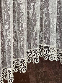 Готова фіранка, арка жаккард Мрамур біла (3м. 4м. 5м.) (1,55) на (1,25)