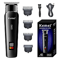Машинка для стрижки волос аккумуляторная Kemei KM-1113 Беспроводная 3 насадки 5Вт Черный