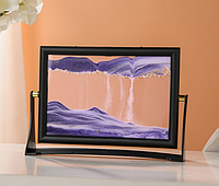 Картина-антистресс "Песочный пейзаж 3D" (Moving Sandscapes), песочная картина. Подарок парню, подарок мужу Фиолетовый