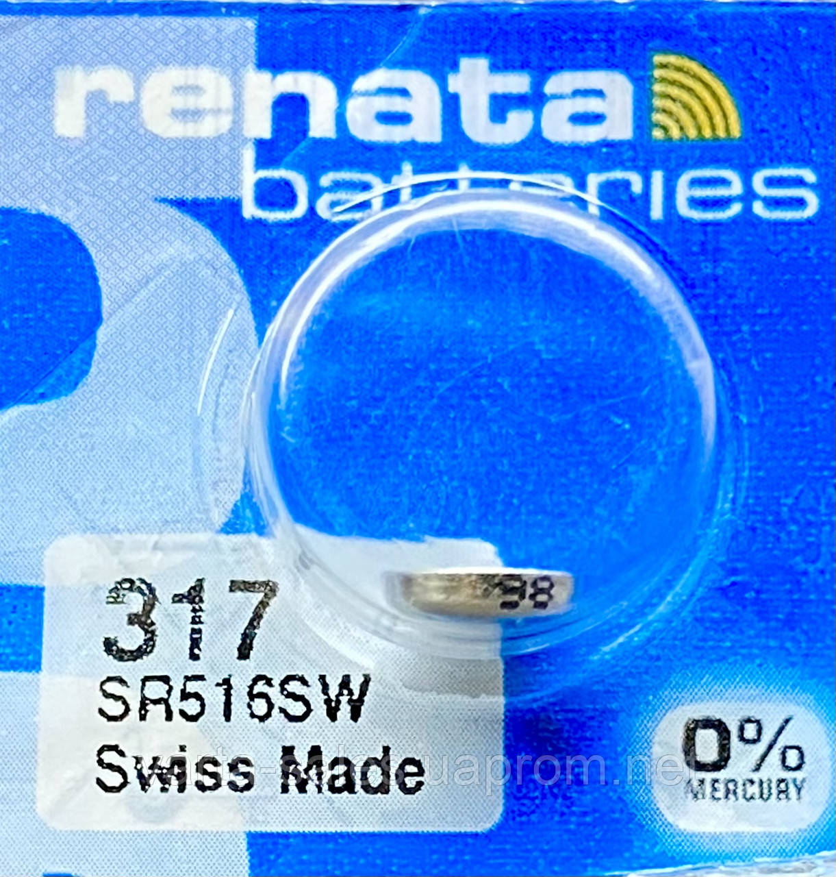 Батарейка Renata 317 (SR516SW) silver oxide 1,55V - фото 1 - id-p1858325949