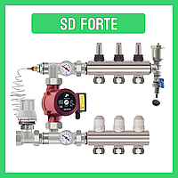 Колектор "SD FORTE" на 3 контури в зборі  латунний