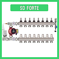 Колектор "SD FORTE" на 8 контурів в зборі  латунний