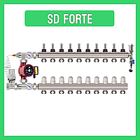 Колектор "SD FORTE" на 10 контурів в зборі  латунний