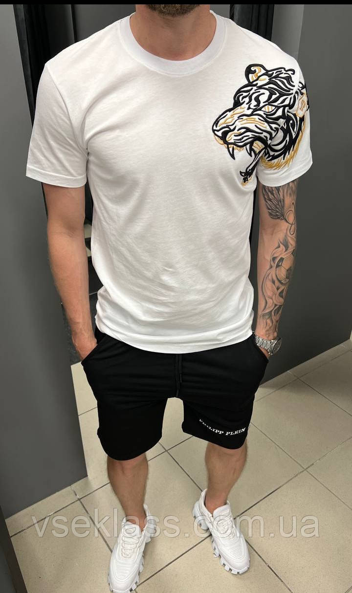 Купить "S L" Philipp Plein мужской брендовый летний комплект белая ...