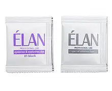 Elan гель фарба для брів + окислювач , чорна.