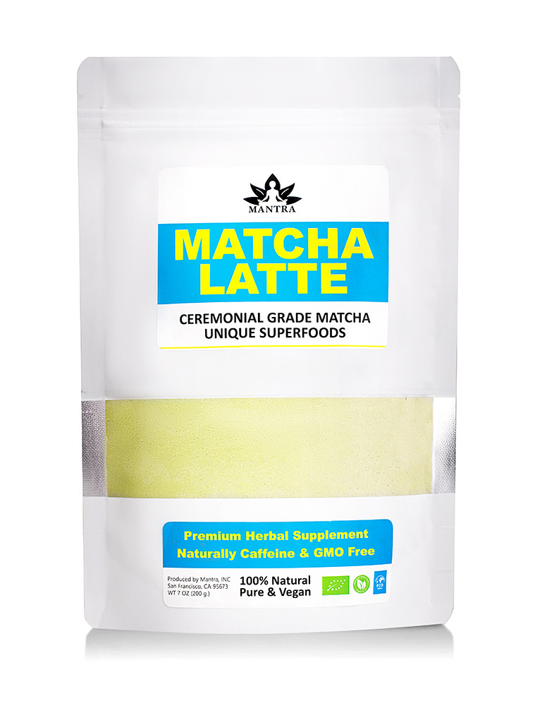 Матча лате, 3 в 1, зелений порошковий чай, 200 г, чай Matcha Latte