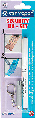 Маркер перманентний "Centropen" 2699/01 "Security UV-Pen" з ліхтариком/ультрафіолет, шт, фото 1
