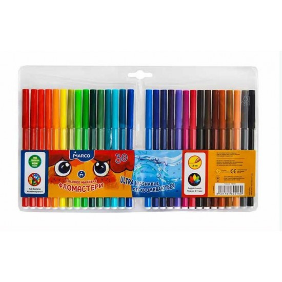 Фломастери "Marco" 1690-30 30кол "Super Washable", шт, фото 1