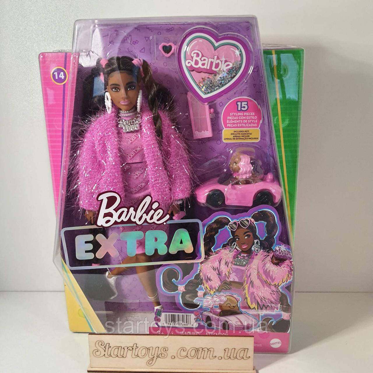 Барбі Екстра #14 у рожевому костюмі з домашнім улюбленцем Barbie Extra Doll, фото 1