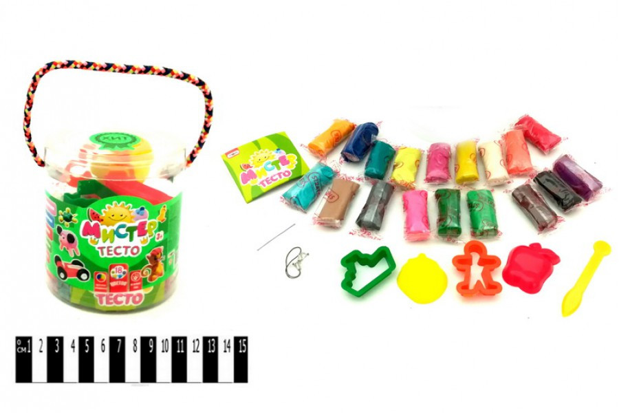 Набір тіста для ліпки 71108, Містер тісто 18 кольорів, у блістері 10*11см, шт, фото 1