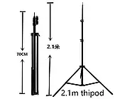 Штатив для світлодіодної кільцевої лампи 2,1 м Штатив для лампи алюмінієвий Чорний, фото 6