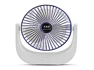 Настільний безшумний акумуляторний вентилятор F138 Білий Вентилятор портативний 3 швидкості, фото 5