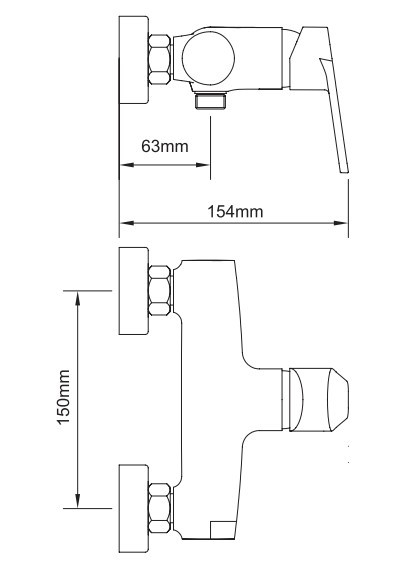 Смеситель s30 Ø35 для душа AQUATICA (9730300), фото 9