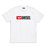 Белая футболка Diesel футболки Дизель унисекс
