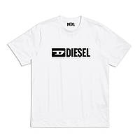 Белая футболка Diesel Black Logo футболки Дизель унисекс