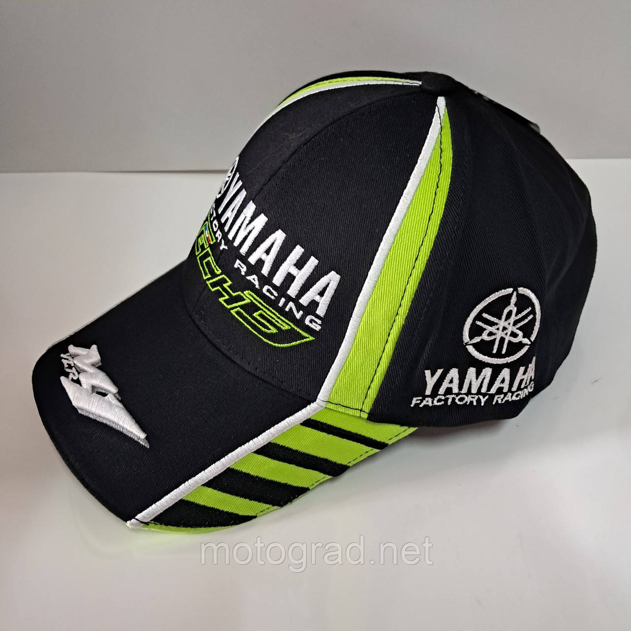 Бейсболка чорно-зелена сітка 46 VALENTINO ROSSI AND MONSTER