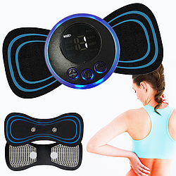 Імпульсний масажер міостимулятор EMS, з USB / Безпровідний електростимулятор для тіла / Масажер метелик