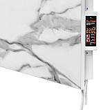 Вертикальна керамічна панель опалення з програматором Flyme 400ТW білий мармур, фото 5