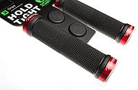 Ручки руля Green Cycle GGR-424 130mm (замки красные) Черный