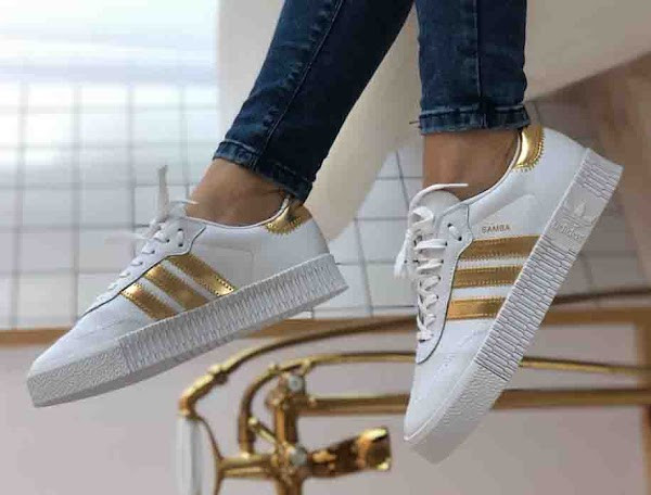 adidas samba white gold