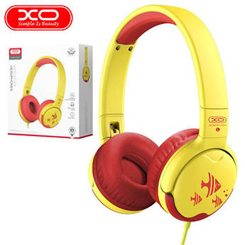 Навушники дитячи XO дротові EP47 Childrens headphones EP47 червоно-жовті