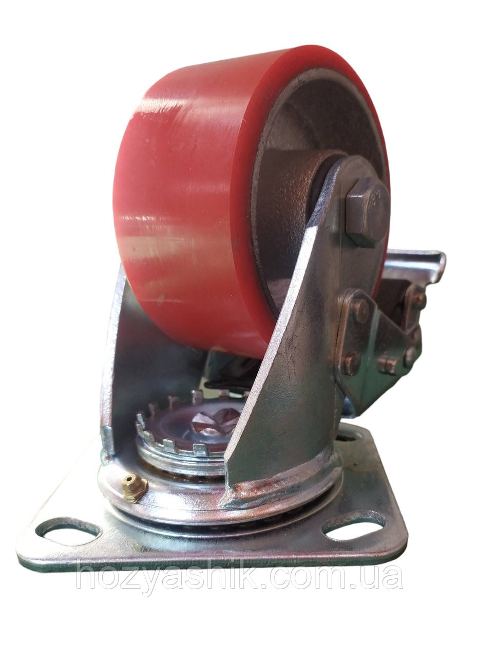 Купить Колесо 100 мм поворотное с тормозом, нагрузка до 240кг, цена 610 ...