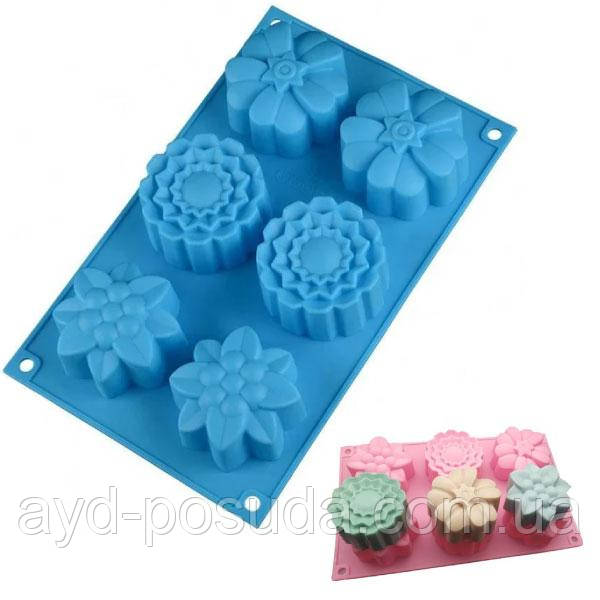 Силіконова форма для випічки кексів "Квіти" СК10-084 арт. 822-10-3
