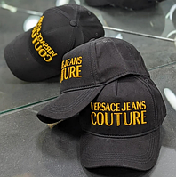 Бейсболка Versace кепка с вышивкой мужская с регулятором черный желтое лого спортивная модная брендовая тракер