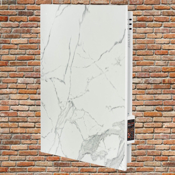 Керамічна панель опалення з програматором Flyme 450PW білий камінь, фото 1