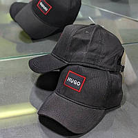 Бейсболка Hugo Boss кепка мужская с регулятором черная с красным лого спортивная модная брендовая