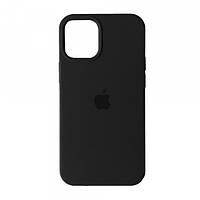 Чохол бампер силіконовий Apple iPhone 12 Mini Айфон Silicone Case Чорний (Black) Soft-touch з мікрофіброю Full