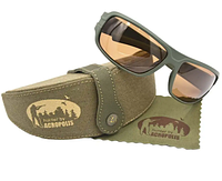 Мужские солнцезащитные очки для охоты в джинсовом жестком футляре на латунной кнопке