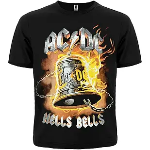 Футболка AC/DC "Hells Bells" Футболка чорна, Футболка з музичною тематикою, Футболка рокерська