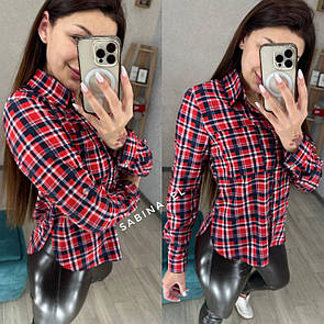 Жіноча пряма сорочка в молодіжний принт (р. 42-48) 7131023