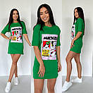 Коротке плаття футболка прямого крою з рукавом до ліктя та принтом мікі ( р. 42-50) 52035279, фото 2