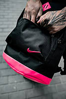 Рюкзак nike 19л черный c розовым кожаным дном и отделом для ноутбука