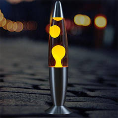 Лава лампа з парафіном 41 см Жовта Magma Lamp нічник світильник воскова лампа