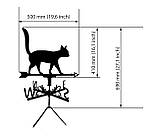 Флюгер Кіт №3, флюгер на дах з металу 2 мм., фото 2