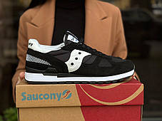 Чоловічі кросівки Saucony Shadow Літнє взуття Сауконі чорні текстиль замш сітка повсякденні В'єтнам, фото 3