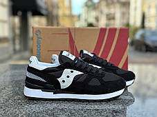 Чоловічі кросівки Saucony Shadow Літнє взуття Сауконі чорні текстиль замш сітка повсякденні В'єтнам, фото 4