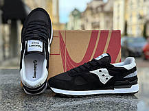 Чоловічі кросівки Saucony Shadow Літнє взуття Сауконі чорні текстиль замш сітка повсякденні В'єтнам, фото 5