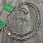 Гарний комплект срібний ланцюжок якірне плетіння та срібний хрестик чорнене срібло 925 проби, фото 4