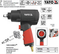 Гайковерт ударний пневматичний YATO 1/2" F=1356 Nm YT-0953